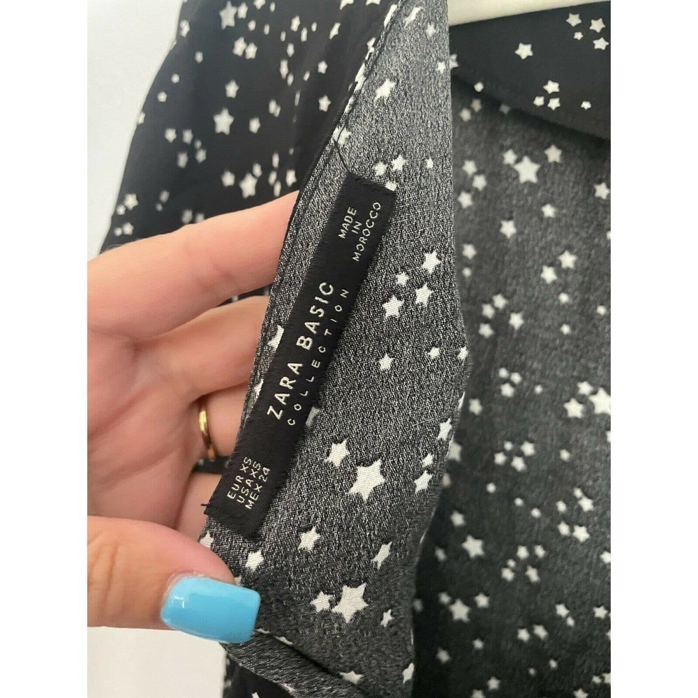 Zara Basic Star Print Ruffle Back Mini Shift Dress - Picture 7 of 7